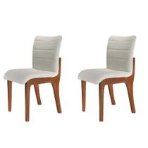 Conjunto Com 2 Cadeiras Para Mesa De Jantar Bella Mobillare Imbuia/linho Coleção Conjunto Com 2 Cadeiras Para Mesa De Jantar Bella Mobillare Imbuia/linho Coleção
