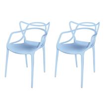 Conjunto com 2 Cadeiras para Sala de Estar Berrini Azul Claro
