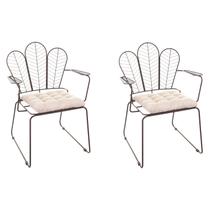 Conjunto com 2 Cadeiras para Sala de Estar Vegas Aço Corten/Bege Conjunto com 2 Cadeiras para Sala de Estar Vegas Aço Corten/Bege