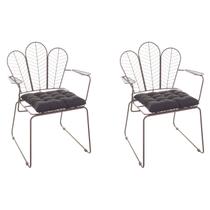 Conjunto com 2 Cadeiras para Sala de Estar Vegas Marrom/Aço Corten/Preto - Metaltru