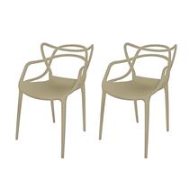 Conjunto com 2 Cadeiras para Sala de Jantar Allegra Bege/Fendi