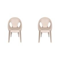 Conjunto com 2 Cadeiras para Sala de Jantar Drop Bege/Fendi Conjunto com 2 Cadeiras para Sala de Jantar Drop Bege/Fendi