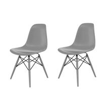 Conjunto com 2 Cadeiras para Sala de Jantar Eames PP Dsw Inj Cinza/Konkret