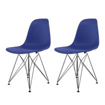 Conjunto com 2 Cadeiras para Sala de Jantar Eames PP Eiffel Azul/Bic