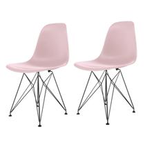 Conjunto com 2 Cadeiras para Sala de Jantar Eames PP Eiffel Rosa