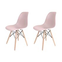 Conjunto com 2 Cadeiras para Sala de Jantar Eames PP Eiffel Rosa