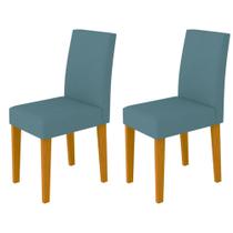 Conjunto Com 2 Cadeiras Para Sala de Jantar Giovana Cor Ypê Azul Claro WD26 New Ceval