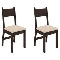Conjunto Com 2 Cadeiras Para Sala De Jantar Milano Amendoa Savana Poliman Móveis