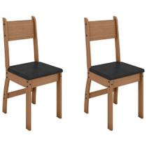 Conjunto Com 2 Cadeiras Para Sala De Jantar Milano Carvalho Preto Poliman Móveis