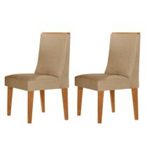 Conjunto Com 2 Cadeiras Para Sala De Jantar Moderna Mobília Turim 07 Naturale