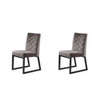 Conjunto com 2 Cadeiras Paris III Cinza Escuro 98 cm