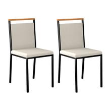 Conjunto com 2 Cadeiras Penélope Off White e Preto