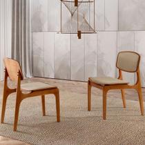 Conjunto com 2 Cadeiras Prada Linho Turim e Imbuia Natural Conjunto com 2 Cadeiras Prada Linho Turim e Imbuia Natural