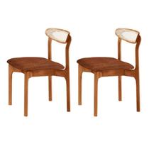 Conjunto com 2 Cadeiras Premium em Madeira Maciça Monaco Marrom/Star Puce/Imbuia Conjunto com 2 Cadeiras Premium em Madeira Maciça Monaco Marrom/Star Puce/Imbuia