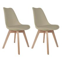 Conjunto Com 2 Cadeiras Saarinen Wood Nude Empório Tiffany
