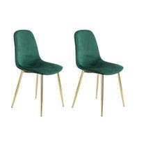 Conjunto com 2 Cadeiras Sindy Verde Pernas Cromadas Conjunto com 2 Cadeiras Sindy Verde Pernas Cromadas