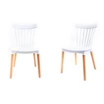 Conjunto com 2 Cadeiras Windsor Branco