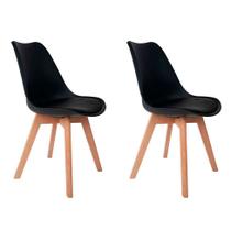 Conjunto com 2 Cadeiras Wood Mendoza Preto - Mobly