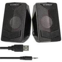 Conjunto com 2 Caixas de Som para Notebook, PC USB Entrada P2 Preto X-Cell - XC-CM-08