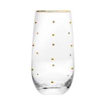 Conjunto Com 2 Copos Balls Fio de Ouro 300ml Vidro Sofisticado - Wolff Conjunto Com 2 Copos Balls Fio de Ouro 300ml Vidro Sofisticado - Wolff