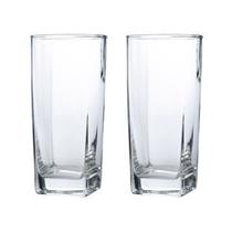 Conjunto Com 2 Copos Vidro Bali Quadrado 320ml Transparente