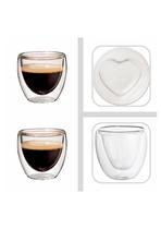 Conjunto com 2 Copos Vidro Parede Dupla 230ml Chá Bebidas quentes Cafe da manha Mesa posta Jantar Conjunto com 2 Copos Vidro Parede Dupla 230ml Chá Bebidas quentes Cafe da manha Mesa posta Jantar