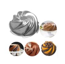 Conjunto Com 2 Forma Bolo Vulcão Espiral Alumínio Polido Premium Anti-mancha IF 35