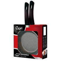 Conjunto com 2 Frigideira 18 22cm Antiaderente Capri Grafite Luz