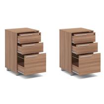 Conjunto com 2 Gaveteiros Maia 6 GV Castanho Conjunto com 2 Gaveteiros Maia 6 GV Castanho