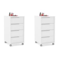 Conjunto com 2 Gaveteiros Maia 8 GV Branco Conjunto com 2 Gaveteiros Maia 8 GV Branco
