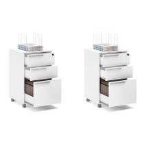 Conjunto com 2 Gaveteiros Maia II 6 GV Branco Conjunto com 2 Gaveteiros Maia II 6 GV Branco