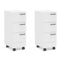 Conjunto com 2 Gaveteiros Osaka 6 GV Branco Conjunto com 2 Gaveteiros Osaka 6 GV Branco
