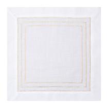 Conjunto com 2 Guardanapos Branco com Dourado - Rafimex Conjunto com 2 Guardanapos Branco com Dourado - Rafimex