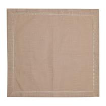 CONJUNTO COM 2 GUARDANAPOS PONTO AJOUR ALGODÃO LUXO TAUPE 40x40CM ROYAL DECOR
