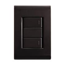 Conjunto Com 2 Interruptores 4x2 Simples Liz Tramontina Grafite - Tramontina Sul