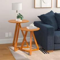 Conjunto com 2 Mesas Laterais Classic Amêndoa