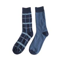 Conjunto com 2 Pares de Meias Estampadas Preta/Cinza 39-44 - Basic+