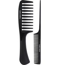 Conjunto com 2 Pentes Gioconda, Dentes Espaçados, Dentes Finos, 2238, Marco Boni, Preto