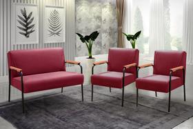 Conjunto com 2 Poltronas e Namoradeira Decorativa Jade Sala de Estar Conjunto com 2 Poltronas e Namoradeira Decorativa Jade Sala de Estar