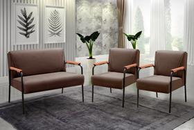 Conjunto com 2 Poltronas e Namoradeira Decorativa Jade Sala de Estar Conjunto com 2 Poltronas e Namoradeira Decorativa Jade Sala de Estar