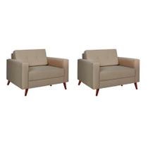 Conjunto com 2 Poltronas Living II Bege Conjunto com 2 Poltronas Living II Bege