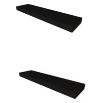 Conjunto com 2 Prateleiras Corp Preto 30 cm