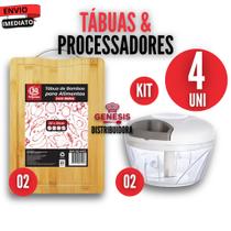 Conjunto com 2 Processadores de Alimento com 3 Lâminas Puxador 2 Tábuas de Alimentos MDF Madeira Conjunto com 2 Processadores de Alimento com 3 Lâminas Puxador 2 Tábuas de Alimentos MDF Madeira