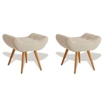 Conjunto com 2 Puffs Lucca Areia