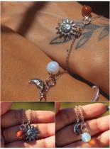 Conjunto com 2 pulseiras Sol e Lua - Metal