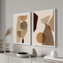 Conjunto com 2 quadros Abstrato Marrom para sala Conjunto com 2 quadros Abstrato Marrom para sala