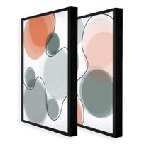 Conjunto com 2 quadros decorativos abstratos para sala