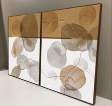 Conjunto com 2 quadros decorativos Aquarela tons bege. Conjunto com 2 quadros decorativos Aquarela tons bege.