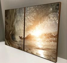 Conjunto com 2 quadros decorativos Reflexo do sol no mar. Conjunto com 2 quadros decorativos Reflexo do sol no mar.