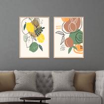 Conjunto com 2 quadros limão Fruta Cozinha - Imperio do Quadro